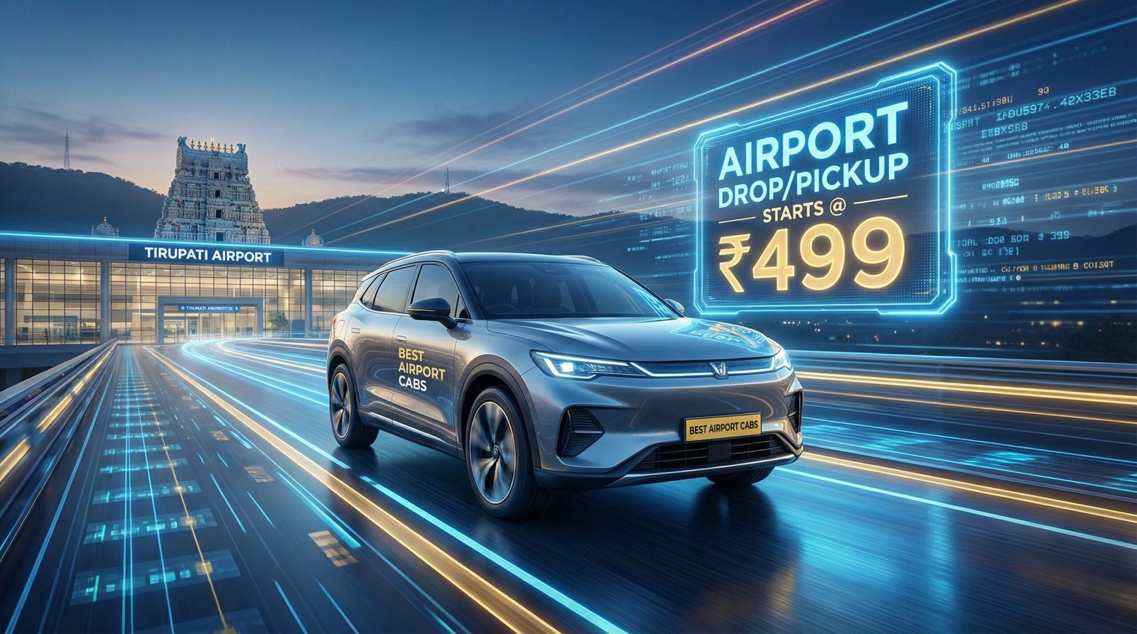 Best Airport Cabs in Tirupati – Tirupati to Tirupati Airport Drop/Pickup Starting @ ₹499